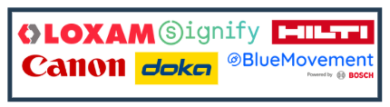 Logos Unternehmen loam Hilti canon doka