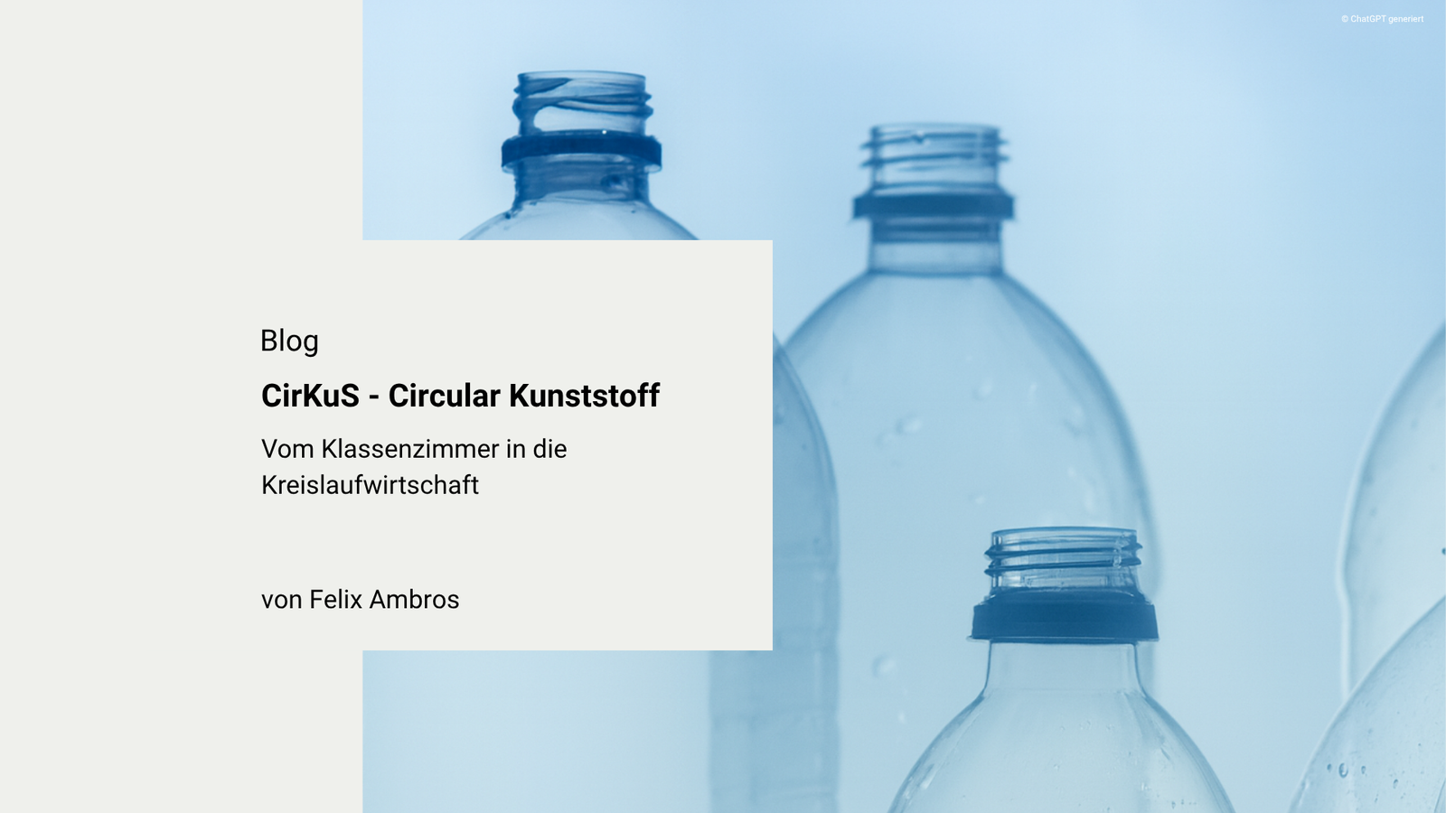 CirKuS Schulprojekt: Vom Klassenzimmer in die Kreislaufwirtschaft, Schulworkshops
