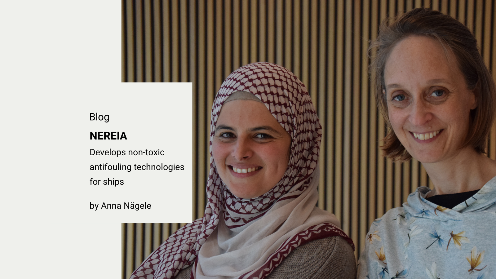 NEREIA founders Rimah and Julia, biocide-free anti-fouling startup